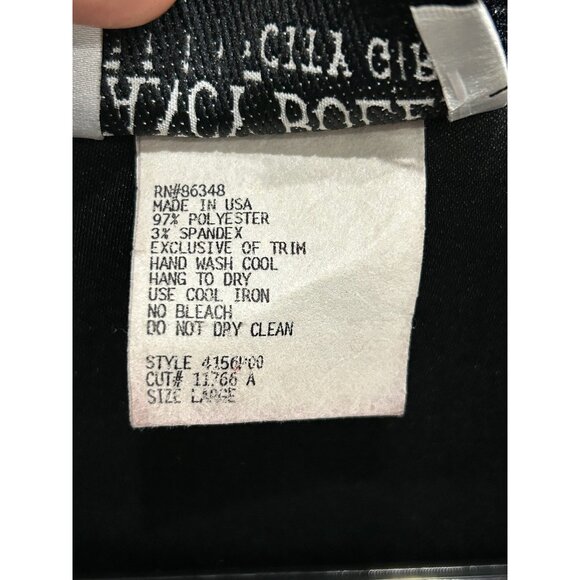 Vintage Nancy Bolen Black Rhinestone Zip Up Jacket Shimmering Trim Sz Large - Picture 7 of 9